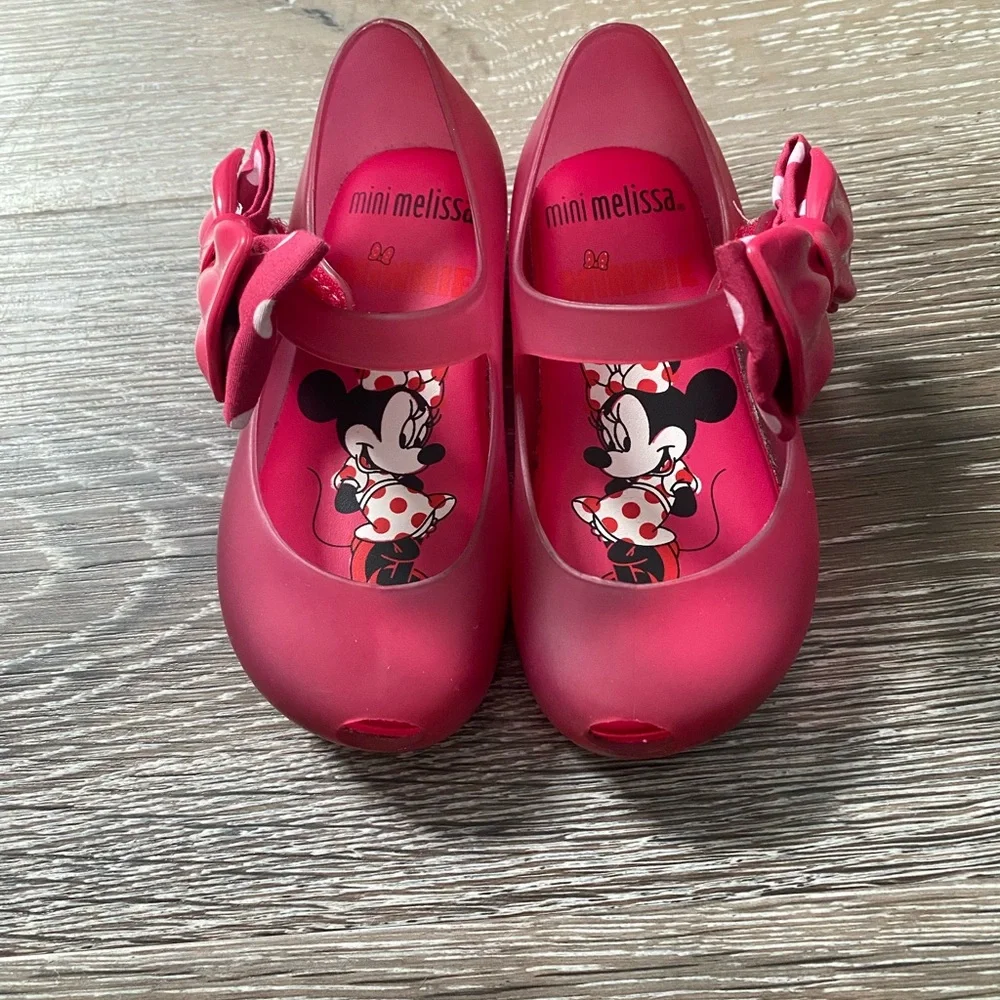 Mini Melissa Girls Red Bow Jelly Dress Shoes